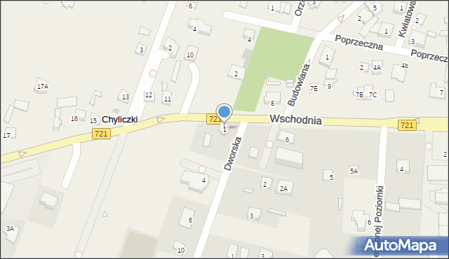Chyliczki, Dworska, 1, mapa Chyliczki