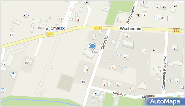 Chyliczki, Dworska, 4, mapa Chyliczki