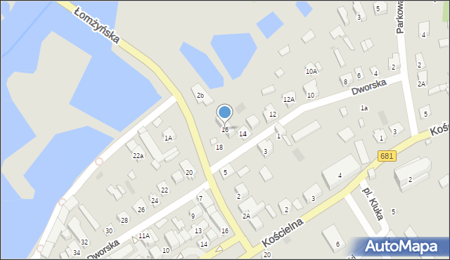 Ciechanowiec, Dworska, 16, mapa Ciechanowiec