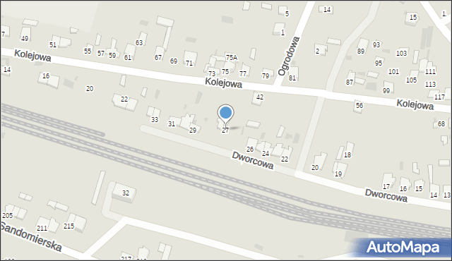 Ćmielów, Dworcowa, 27, mapa Ćmielów