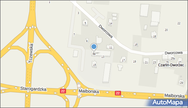 Czarlin, Dworcowa, 9a, mapa Czarlin