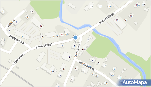 Czarna, Dworcowa, 2a, mapa Czarna