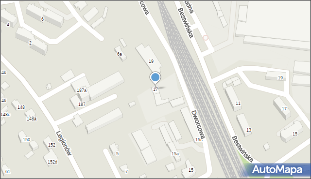 Czechowice-Dziedzice, Dworcowa, 17, mapa Czechowic-Dziedzic