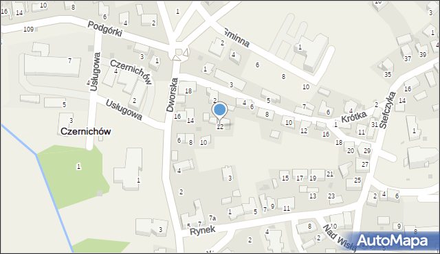 Czernichów, Dworska, 12, mapa Czernichów