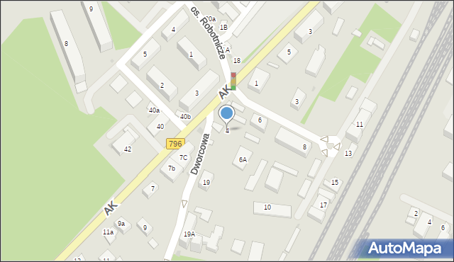 Dąbrowa Górnicza, Dworcowa, 4, mapa Dąbrowa Górnicza