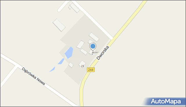 Dąbrówka Nowa, Dworska, 27, mapa Dąbrówka Nowa