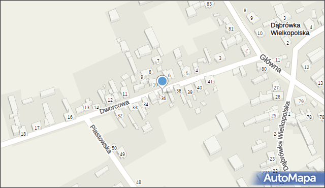 Dąbrówka Wielkopolska, Dworcowa, 37, mapa Dąbrówka Wielkopolska