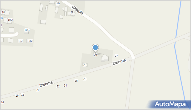 Dąbrówki, Dworna, 25, mapa Dąbrówki