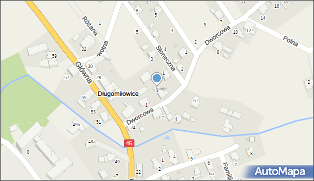 Długomiłowice, Dworcowa, 3, mapa Długomiłowice