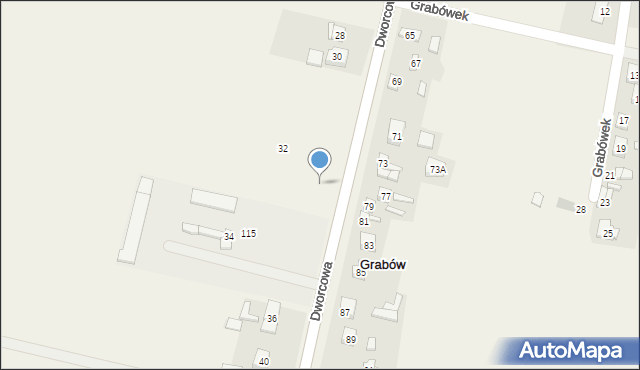 Dobrzelin, Dworcowa, 32a, mapa Dobrzelin