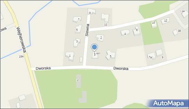 Dobrzewino, Dworska, 3, mapa Dobrzewino