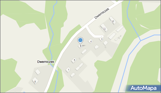 Dwerniczek, Dwerniczek, 5, mapa Dwerniczek