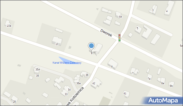 Dworek, Dworek, 9, mapa Dworek