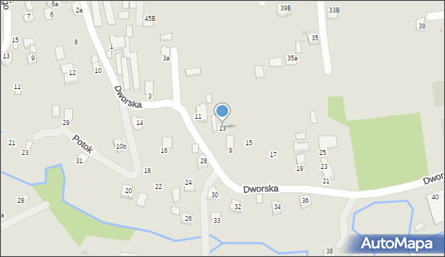 Dynów, Dworska, 13, mapa Dynów