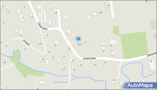 Dynów, Dworska, 9, mapa Dynów