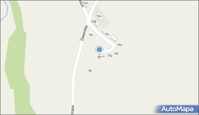 Dzianisz, Dworska, 75, mapa Dzianisz