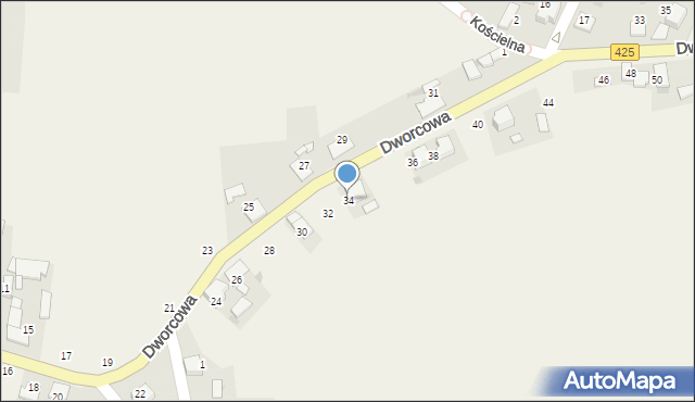 Dziergowice, Dworcowa, 34, mapa Dziergowice