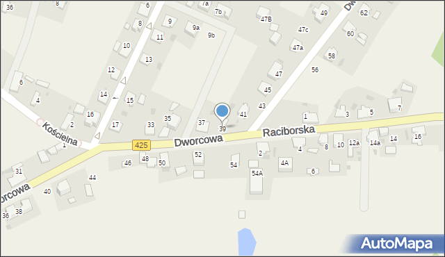 Dziergowice, Dworcowa, 39, mapa Dziergowice