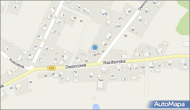 Dziergowice, Dworcowa, 41, mapa Dziergowice