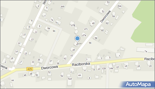 Dziergowice, Dworcowa, 47, mapa Dziergowice