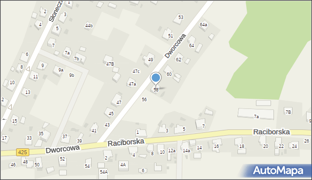 Dziergowice, Dworcowa, 58, mapa Dziergowice