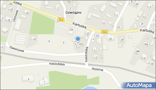 Dzierżążno, Dworcowa, 4, mapa Dzierżążno