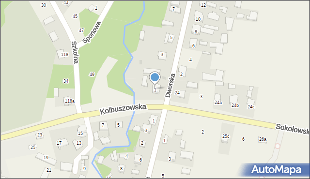 Dzikowiec, Dworska, 1, mapa Dzikowiec