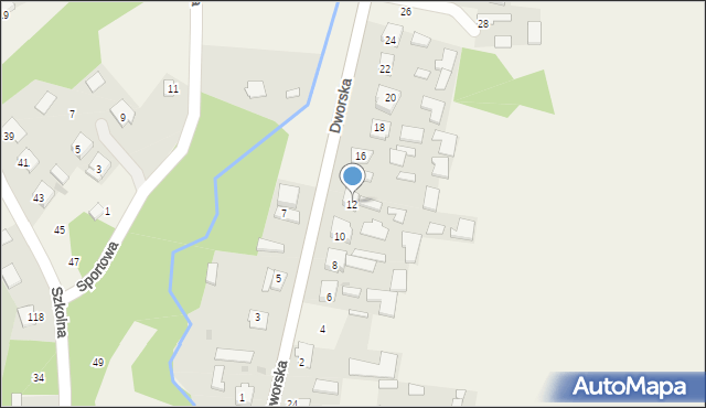 Dzikowiec, Dworska, 12, mapa Dzikowiec