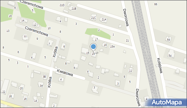 Gabryelin, Dworcowa, 13, mapa Gabryelin