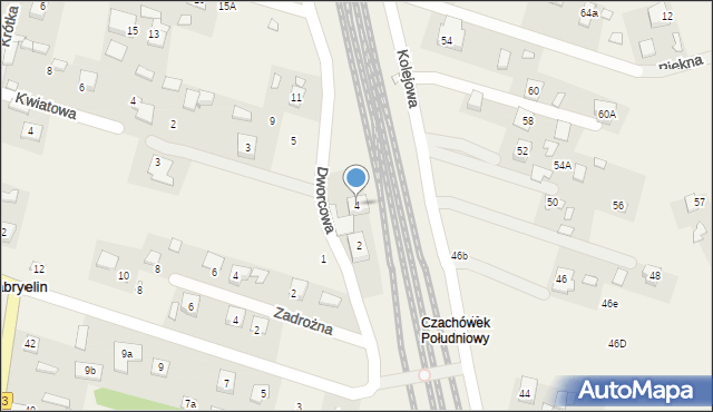 Gabryelin, Dworcowa, 4, mapa Gabryelin