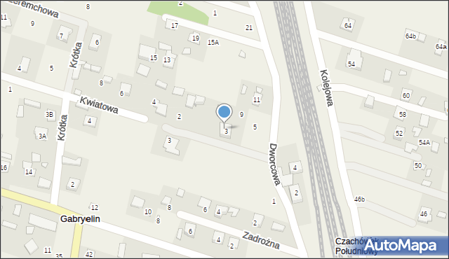 Gabryelin, Dworcowa, 7, mapa Gabryelin