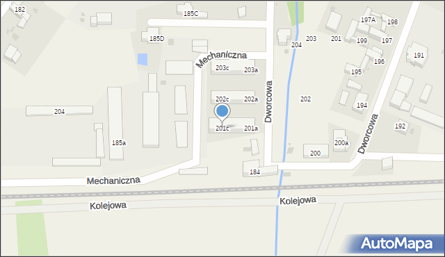 Gaworzyce, Dworcowa, 201c, mapa Gaworzyce