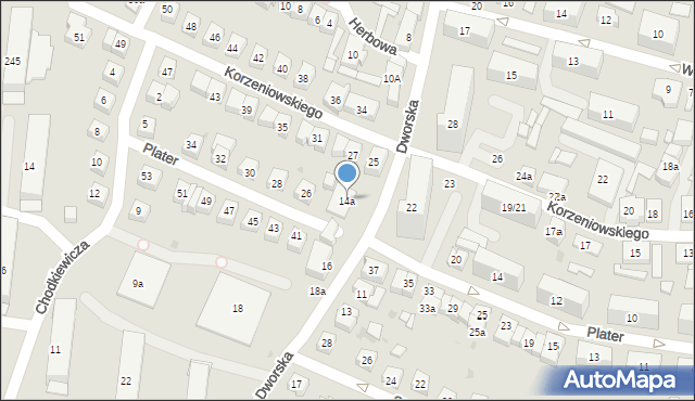 Gdańsk, Dworska, 14a, mapa Gdańska