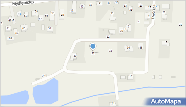 Gdów, Dworska, 32, mapa Gdów