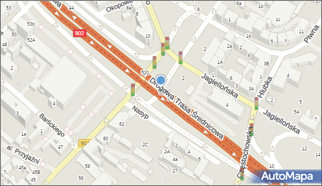 Gliwice, Dworcowa, 66, mapa Gliwic