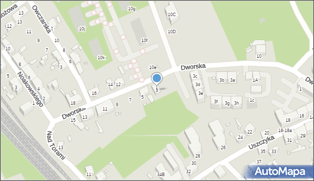 Gliwice, Dworska, 3, mapa Gliwic
