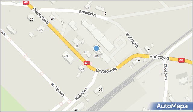 Głogówek, Dworcowa, 33a, mapa Głogówek