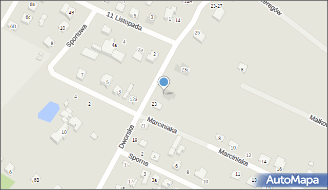 Głowno, Dworska, 23a, mapa Głowno