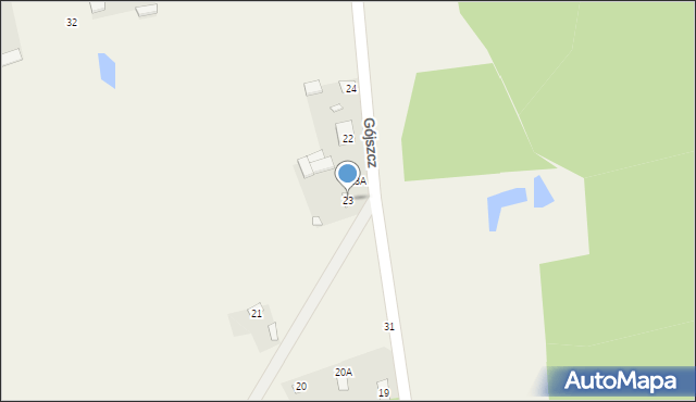 Gójszcz, Dworska, 2, mapa Gójszcz
