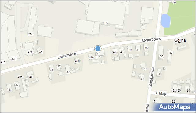 Golina, Dworcowa, 41c, mapa Golina