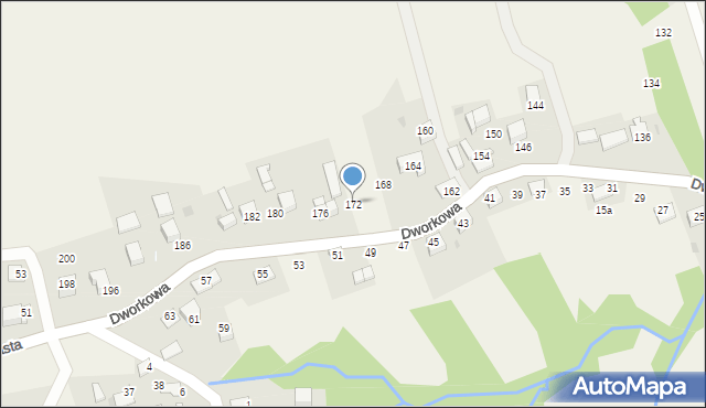Gorzeń Dolny, Dworkowa, 172, mapa Gorzeń Dolny