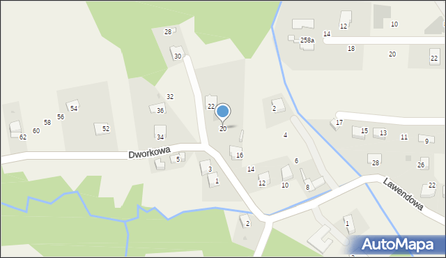 Gorzeń Dolny, Dworkowa, 20, mapa Gorzeń Dolny