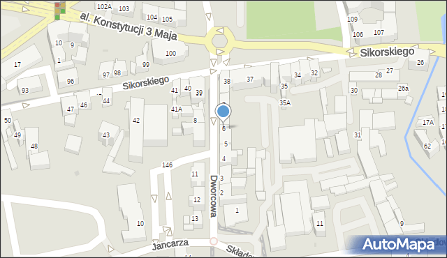 Gorzów Wielkopolski, Dworcowa, 6, mapa Gorzów Wielkopolski