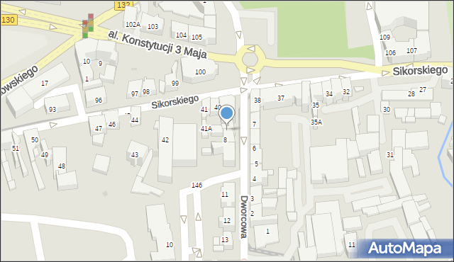 Gorzów Wielkopolski, Dworcowa, 8A, mapa Gorzów Wielkopolski