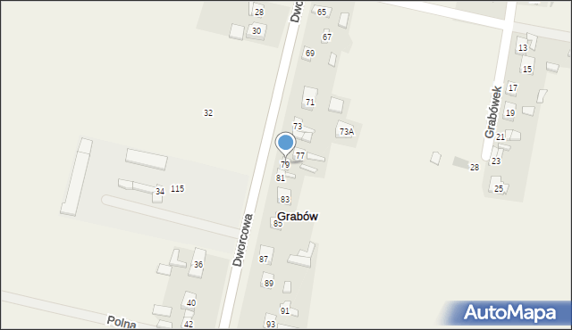 Grabów, Dworcowa, 79, mapa Grabów
