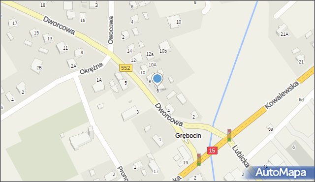 Grębocin, Dworcowa, 6, mapa Grębocin