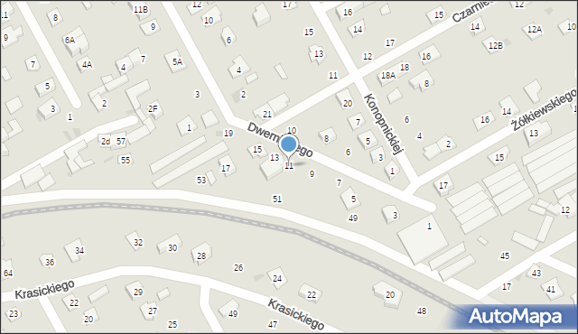 Grodzisk Mazowiecki, Dwernickiego Józefa, gen., 11, mapa Grodzisk Mazowiecki