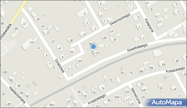 Grodzisk Mazowiecki, Dwernickiego Józefa, gen., 1e, mapa Grodzisk Mazowiecki