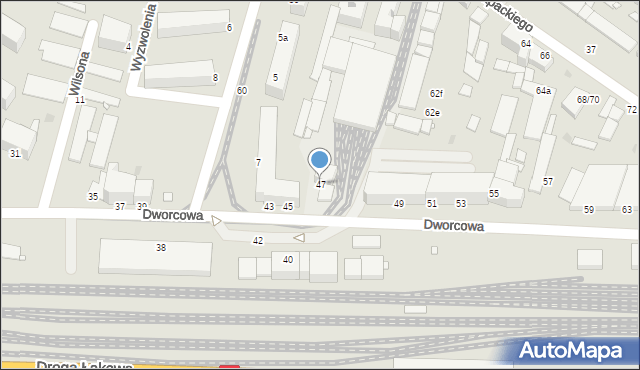 Grudziądz, Dworcowa, 47, mapa Grudziądza