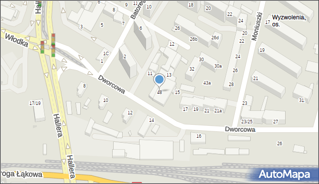 Grudziądz, Dworcowa, 48, mapa Grudziądza